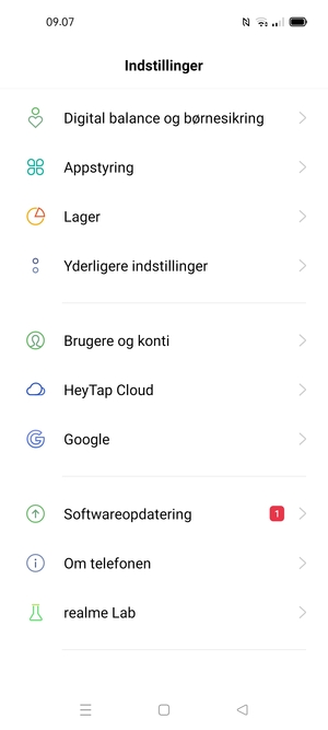 Scroll til og vælg Softwareopdatering