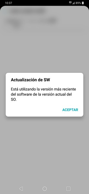 Si su teléfono está actualizado, seleccione ACEPTAR