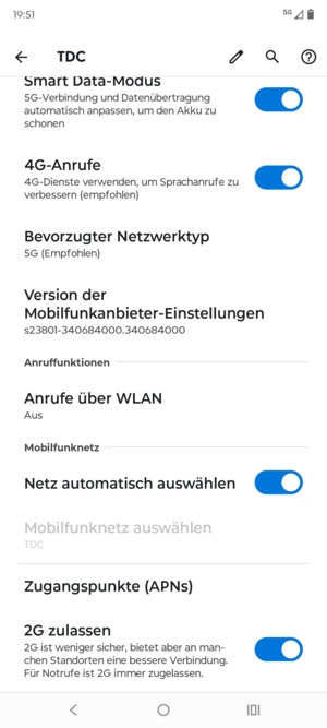 Scrollen Sie und wählen Sie Zugangspunkte (APNs)