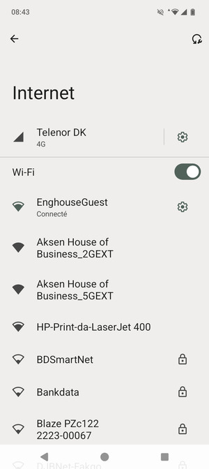 Vous êtes maintenant connecté au réseau Wi-Fi