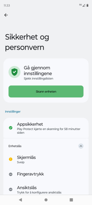 Velg Skjermlås