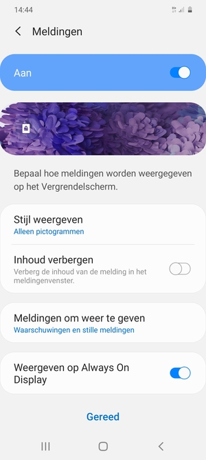 Selecteer uw voorkeursopties en selecteer Gereed