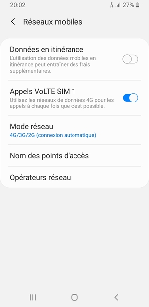 Sélectionnez Nom des points d'accès