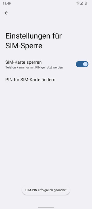 Ihre SIM-PIN wurde geändert