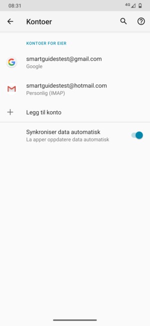 Velg din Google-konto
