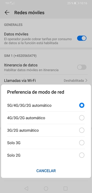 Seleccione la opción deseada