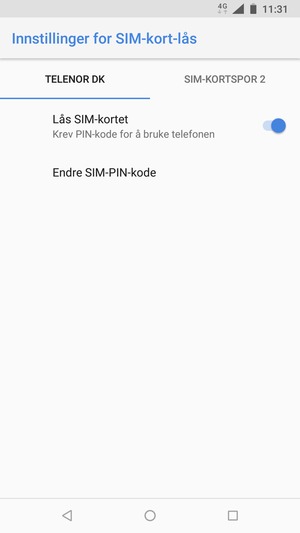 Velg Public og Endre SIM-PIN-kode