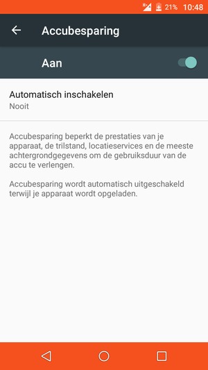 Schakel Accubesparing in