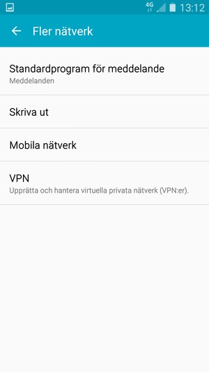 Välj Mobila nätverk