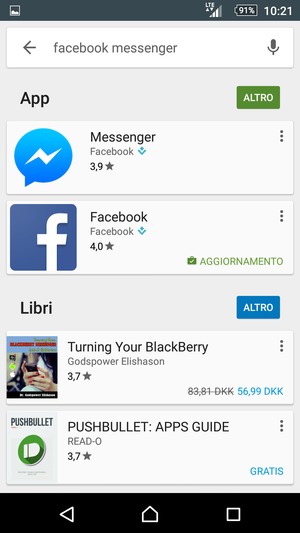 Seleziona l'applicazione