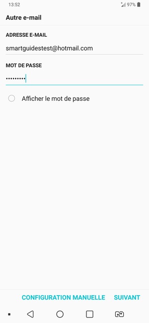Saisissez votre adresse e-mail et votre mot de passe. Sélectionnez SUIVANT