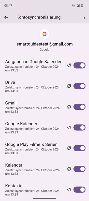 Ihre Kontakte von Google werden nun auf Ihr Handy synchronisiert