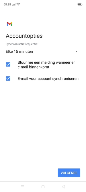 Selecteer VOLGENDE