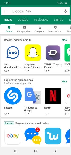 Seleccione la barra de Búsqueda