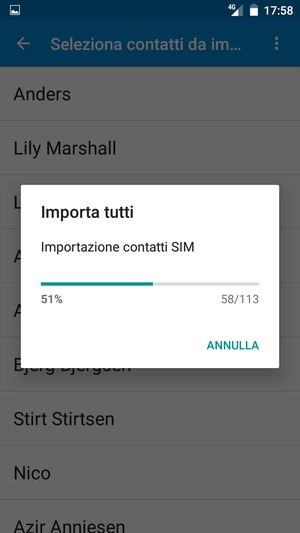 I tuoi contatti verranno salvati sul tuo Caterpillar