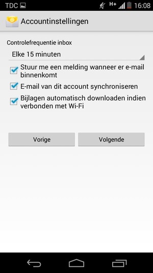 Selecteer Volgende