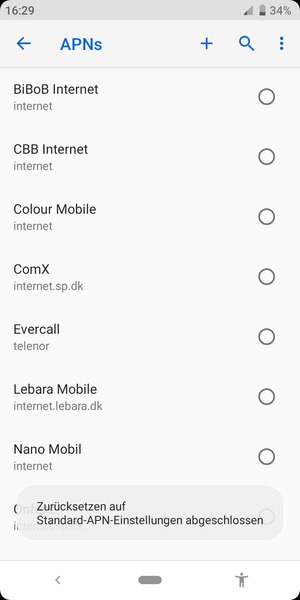 Wählen Sie Neuer APN
