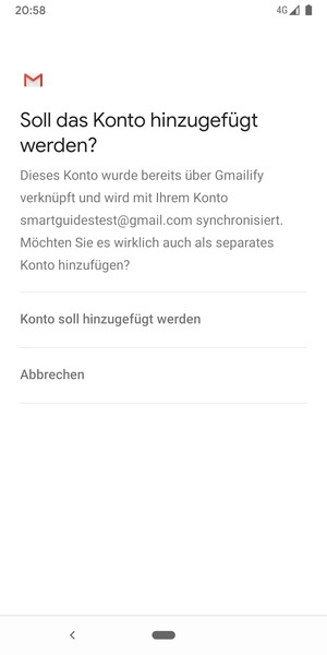 Wählen Sie Konto soll hinzugefügt werden