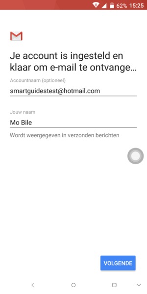 Geef uw account een naam en voer uw naam in. Selecteer VOLGENDE