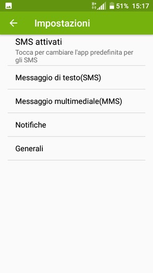 Seleziona Messaggio di testo(SMS)