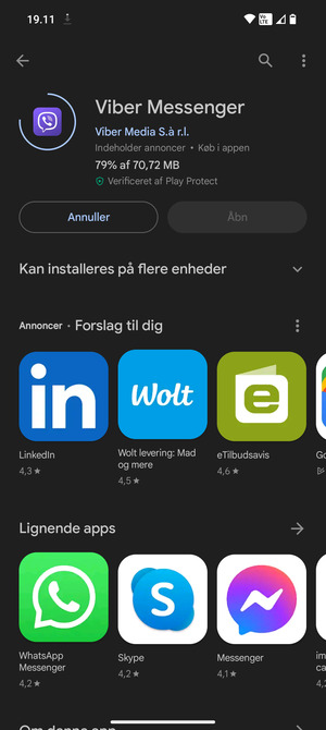 Afvent at installeringen er afsluttet