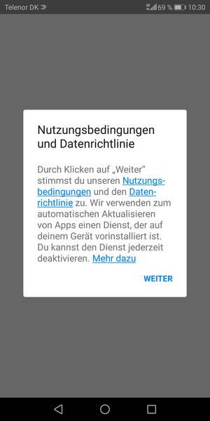 Wählen Sie WEITER