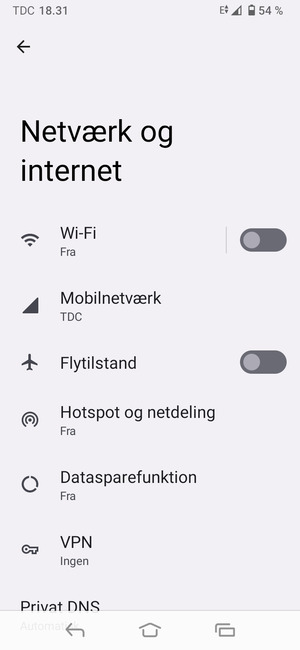Vælg Mobilnetværk