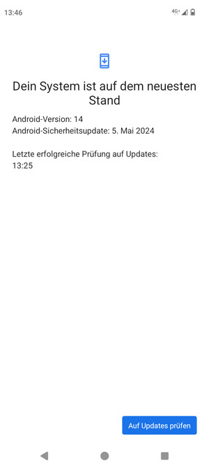 Falls Ihr Handy aktualisiert ist, wird Ihnen der folgende Bildschirm angezeigt