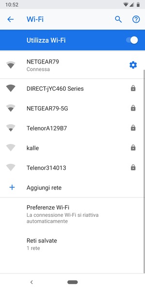 Ora sei connesso alla rete Wi-Fi