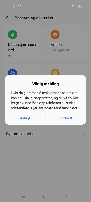 Velg Fortsett