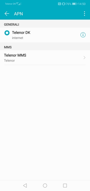 Seleziona il tasto Menu