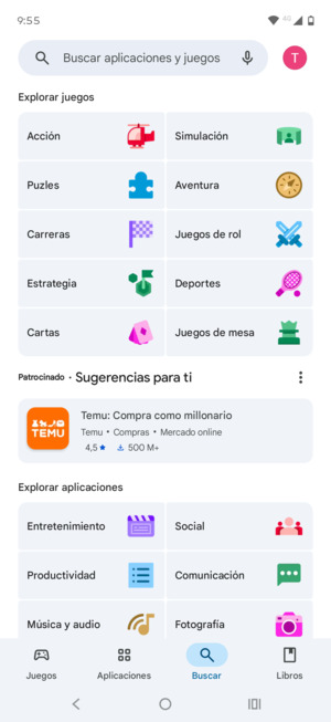Seleccione la barra de Búsqueda