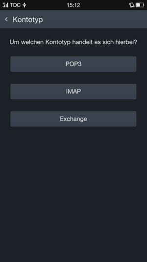 Wählen Sie POP3 oder IMAP