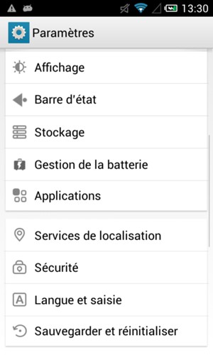 Sélectionnez Sauvegarder et réinitialiser