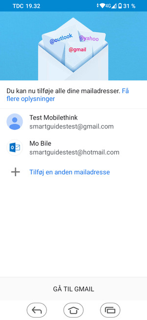 Vælg GÅ TIL GMAIL
