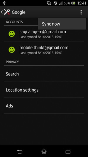 Select Sync now