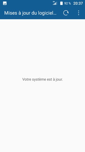 Si votre téléphone est à jour, vous verrez l'écran suivant