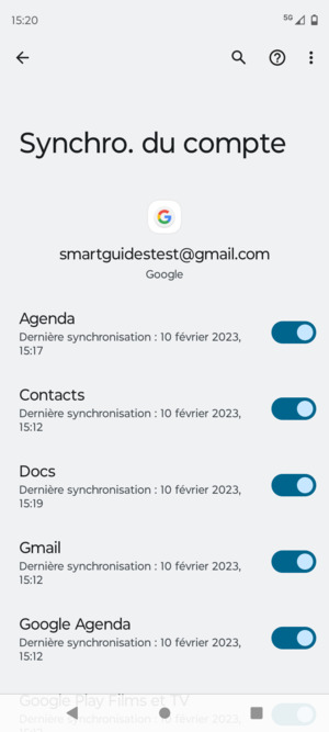 Sélectionnez le bouton du Menu