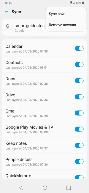 Select Sync now