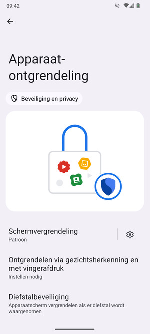 Uw telefoon is nu beveiligd met een schermvergrendeling