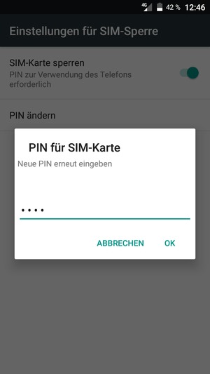 Bestätigen Sie Ihre neue PIN und wählen Sie OK