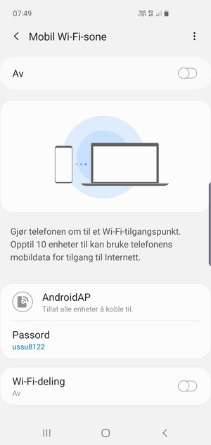 Velg menyknappen