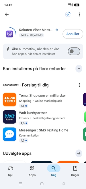 Afvent at installeringen er afsluttet