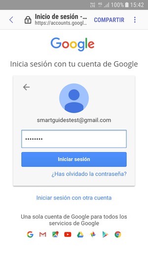 Introduzca su contraseña de Gmail y seleccione Iniciar sesión