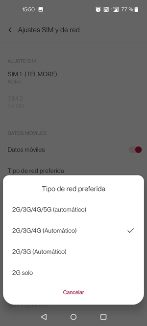 Seleccione la opción deseada