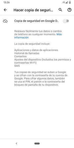 Active Copia de seguridad en Google Drive