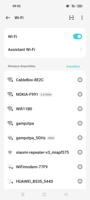 Sélectionnez le réseau sans fil auquel vous souhaitez vous connecter