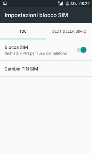 Seleziona Public e Cambia PIN SIM