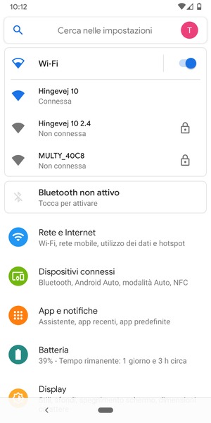 Ora sei connesso alla rete Wi-Fi