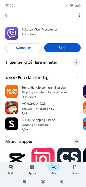 Velg Åpne